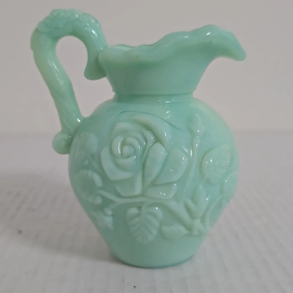 Vintage Avon Mint Green Milk Glass Vase